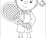 Coloriage et dessins gratuit Joueur de Tennis dessin animé à imprimer
