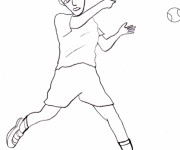 Coloriage et dessins gratuit Joueur de Tennis facile à imprimer