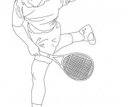 Coloriage Joueur de Tennis Professionnel