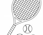 Coloriage Raquette et 3 balles de tennis