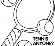 Coloriage Tennis Affiche