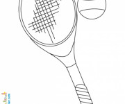 Coloriage et dessins gratuit Tennis Balle et Raquette à imprimer