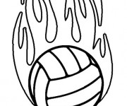 Coloriage et dessins gratuit Ballon de Volleyball en feu à imprimer