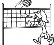 Coloriage et dessins gratuit Joueur de Volleyball drôle à imprimer