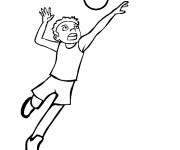 Coloriage Joueur tire le ballon de Volleyball