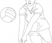 Coloriage Manchette de ballon Volleyball stylisé