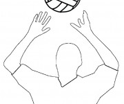 Coloriage Passeur de Volleyball