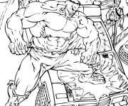 Coloriage et dessins gratuit Avengers Hulk démolit  Une Voiture à imprimer