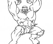 Coloriage et dessins gratuit Avengers Hulk levant ses Mains à imprimer