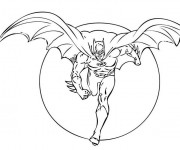 Coloriage et dessins gratuit Batman sort La Nuit à imprimer