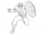 Coloriage et dessins gratuit Captain America Avengers à imprimer
