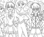 Coloriage Tous les Superhéroïnes filles DC dessin animé