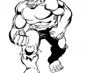Coloriage Avengers Hulk en noir et blanc