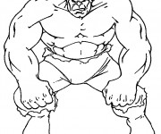 Coloriage et dessins gratuit Hulk en noir et blanc à imprimer