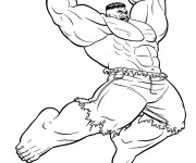 Coloriage et dessins gratuit Hulk vert à imprimer