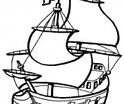 Coloriage et dessins gratuit Le Bateau des Pirates à imprimer
