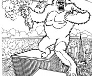 Coloriage et dessins gratuit Scène de King Kong à imprimer