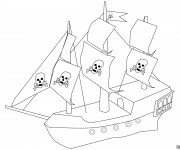 Coloriage et dessins gratuit Bateau Pirate simple à imprimer