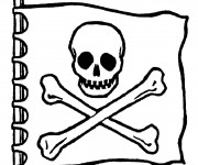 Coloriage et dessins gratuit Drapeau Pirate à imprimer