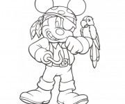 Coloriage et dessins gratuit Mickey en tant que pirate à imprimer