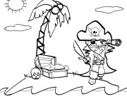 Coloriage et dessins gratuit Pirate et l'île de trésor à imprimer