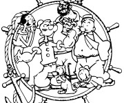 Coloriage et dessins gratuit Popeye dessin animé à imprimer