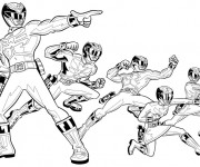 Coloriage et dessins gratuit Power Rangers en noir et blanc à imprimer