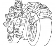 Coloriage Power Rangers Moto