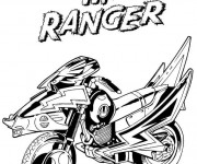 Coloriage Power Rangers rouge Moto