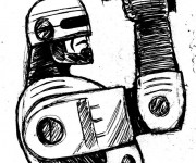 Coloriage et dessins gratuit Robocop porte son Arme à imprimer