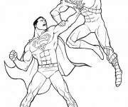 Coloriage Superman en combat