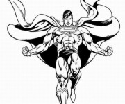 Coloriage Superman en noir et blanc