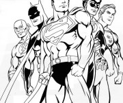 Coloriage Superman et Les Autres Super Héros