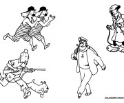 Coloriage et dessins gratuit Les Personnages de Tintin à imprimer