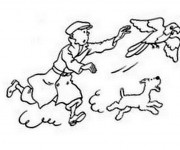 Coloriage Tintin attrape le Perroquet
