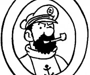 Coloriage et dessins gratuit Tintin Capitaine Haddock à imprimer