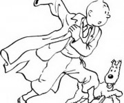 Coloriage Tintin dessin animé