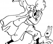 Coloriage et dessins gratuit Tintin et Milou à imprimer