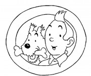 Coloriage et dessins gratuit Tintin et Milou en couleur à imprimer