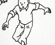 Coloriage Tintin qui court