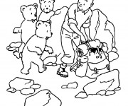 Coloriage Tintin sur La Montagne