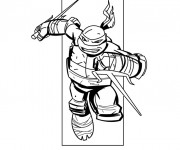 Coloriage et dessins gratuit Tortue Ninja à découper à imprimer