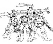 Coloriage et dessins gratuit Tortue Ninja bande dessiné à imprimer