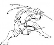 Coloriage Tortue Ninja Raphael magique