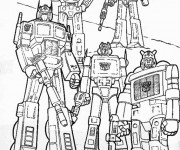 Coloriage Les Personnages Transformers Bande dessinée