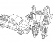 Coloriage Transformers Bumblebee voiture