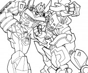 Coloriage et dessins gratuit Transformers combattants à imprimer