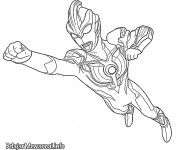 Coloriage et dessins gratuit Ultraman en volant à imprimer
