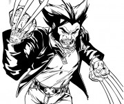 Coloriage X-Men Wolverine courageux