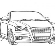 Coloriage et dessins gratuit Audi décapotable en noir et blanc à imprimer